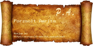 Porzsolt Amrita névjegykártya